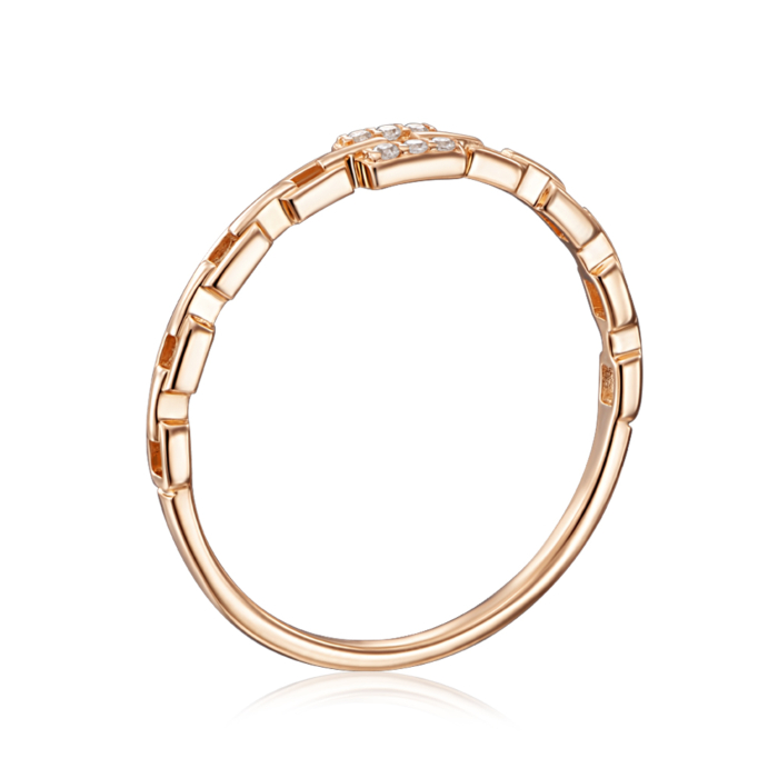 Золота каблучка з фіанітами. Артикул 18155/01/0/1