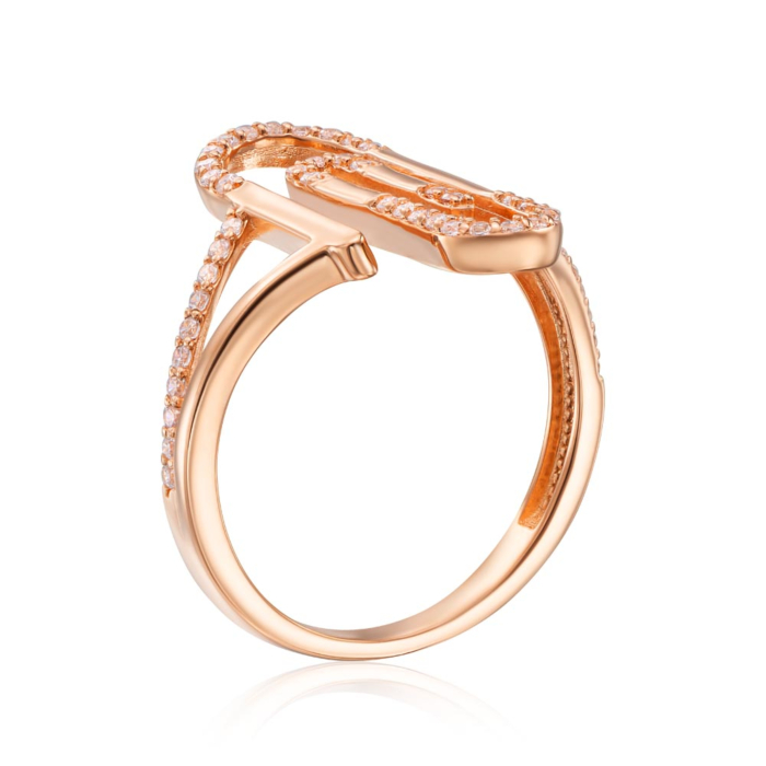 Золотое кольцо с фианитами. Артикул 18158/01/0/1