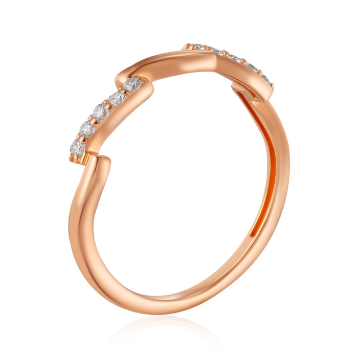 Золота каблучка з фіанітами. Артикул 18169/01/0/13