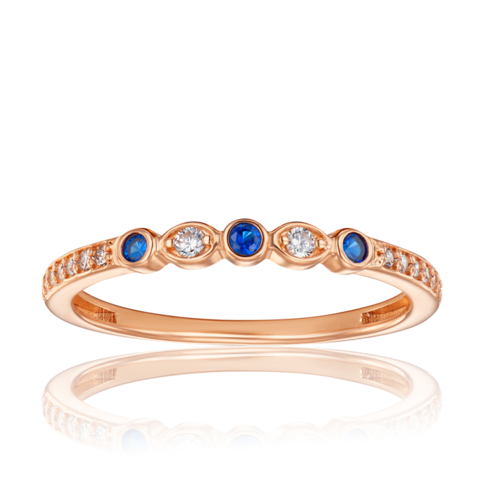 Золота каблучка з фіанітами. Артикул 18170/01/0/4090