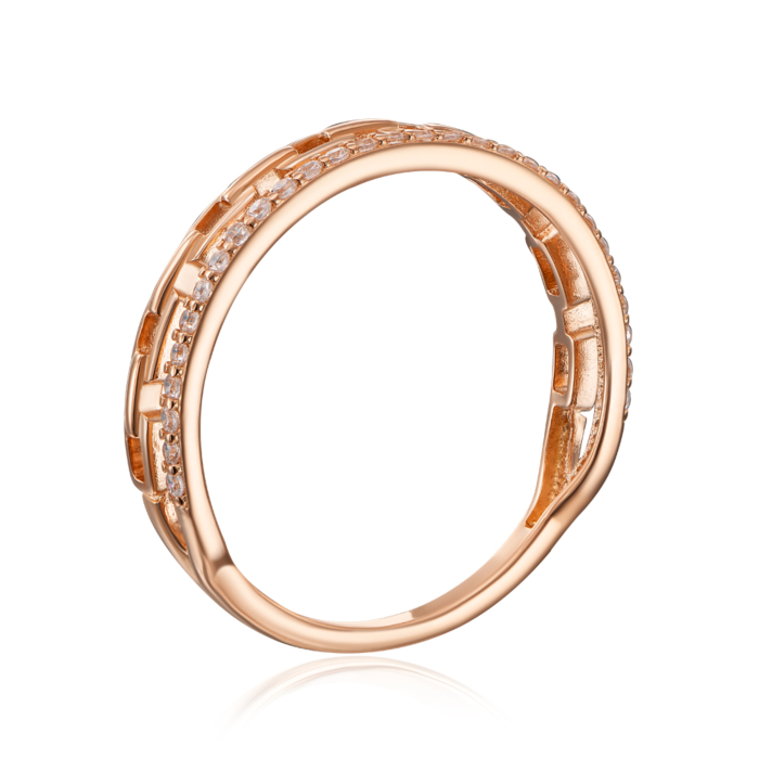 Золота каблучка з фіанітами. Артикул 18178/01/0/1