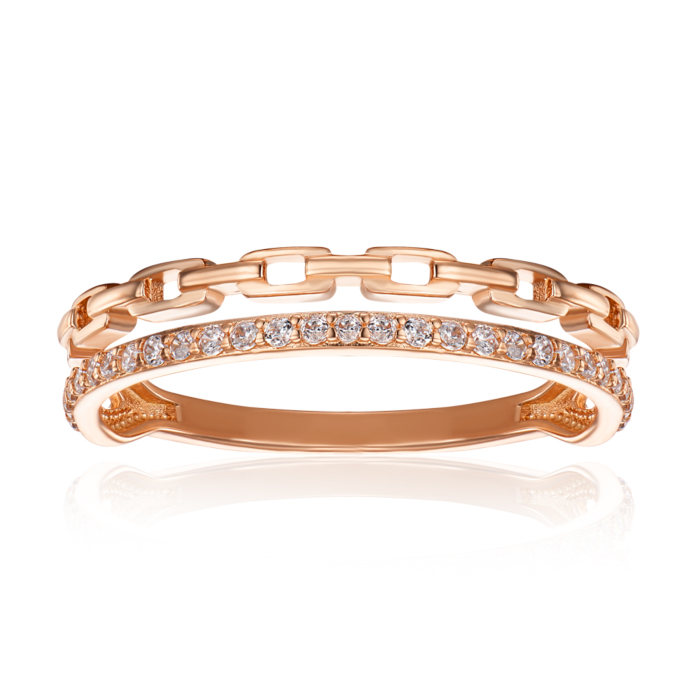 Золота каблучка з фіанітами. Артикул 18178/01/0/1