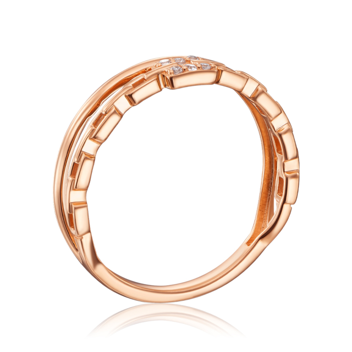 Золота каблучка з фіанітами. Артикул 18179/01/0/1