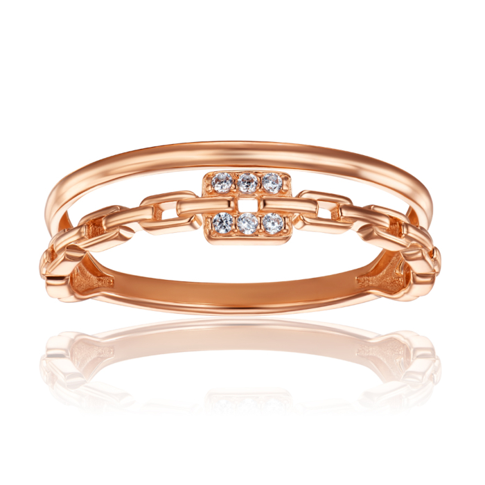 Золота каблучка з фіанітами. Артикул 18179/01/0/1