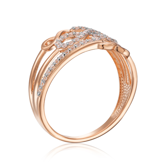 Золота каблучка з фіанітами. Артикул 18189/01/1/1