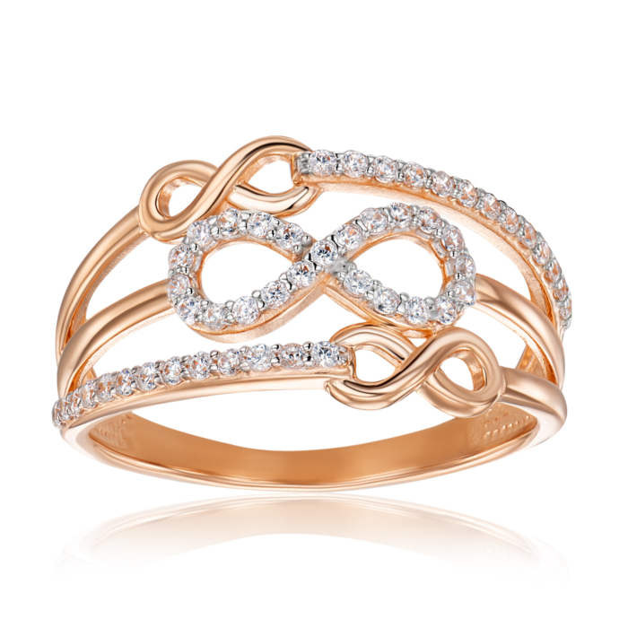 Золотое кольцо с фианитами. Артикул 18189/01/1/1