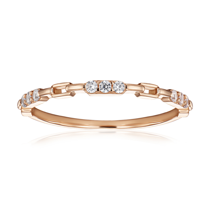 Золота каблучка з фіанітами. Артикул 18194/01/0/3