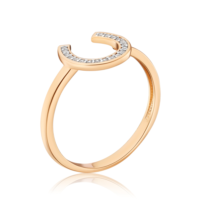 Золота каблучка з фіанітами 18196/01/1/1