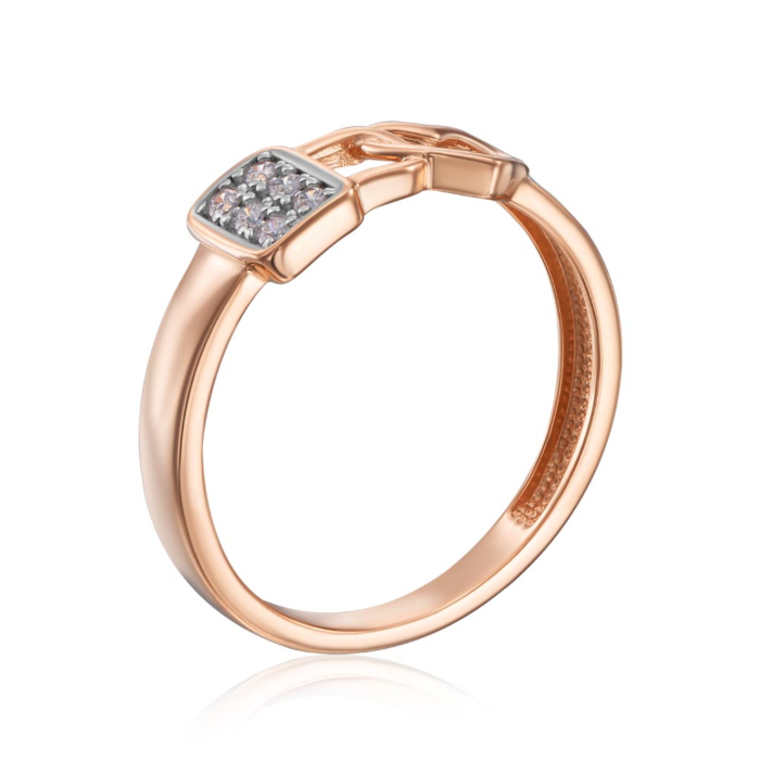 Золота каблучка з фіанітами. Артикул 18199/01/1/13