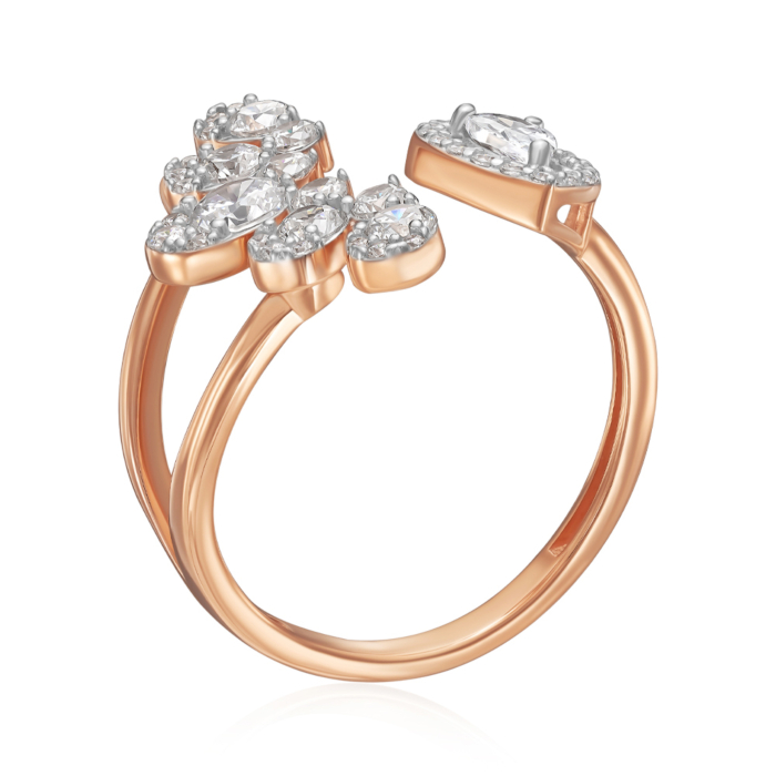 Золотое кольцо с фианитами. Артикул 18214/01/1/21167