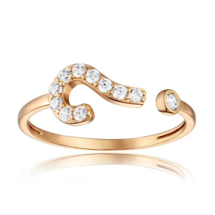 Золота каблучка з фіанітами 18219/01/0/44