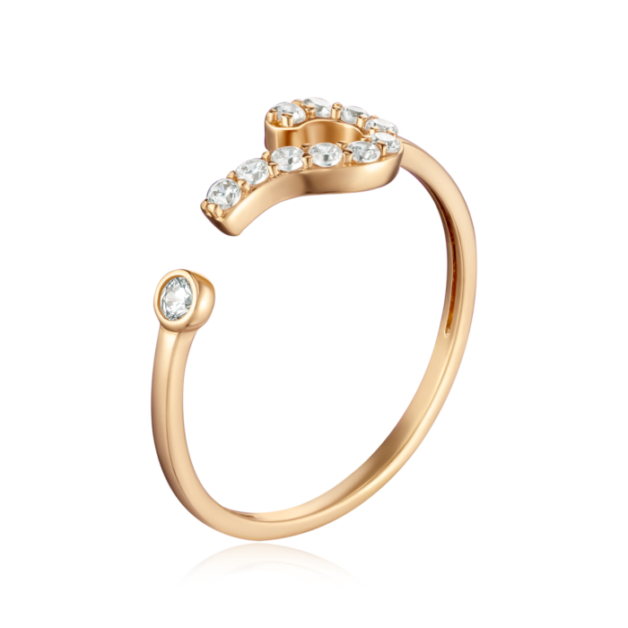 Золота каблучка з фіанітами 18219/01/0/44