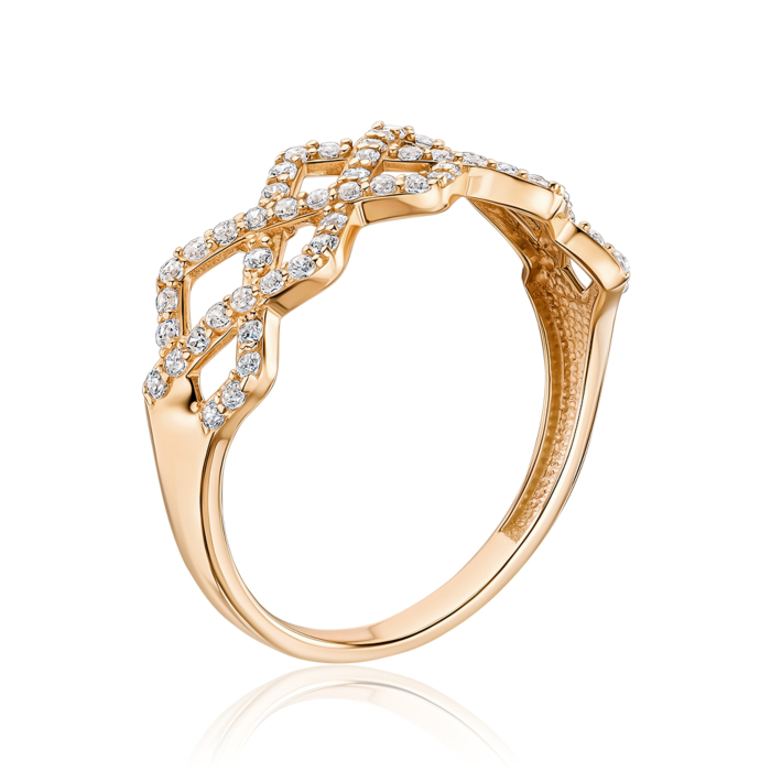Золотое кольцо с фианитами 18220/01/0/1