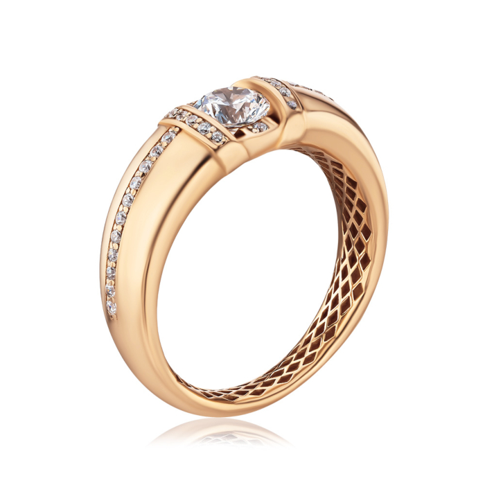 Золотое кольцо с фианитами Tesori 18223/01/1/4193