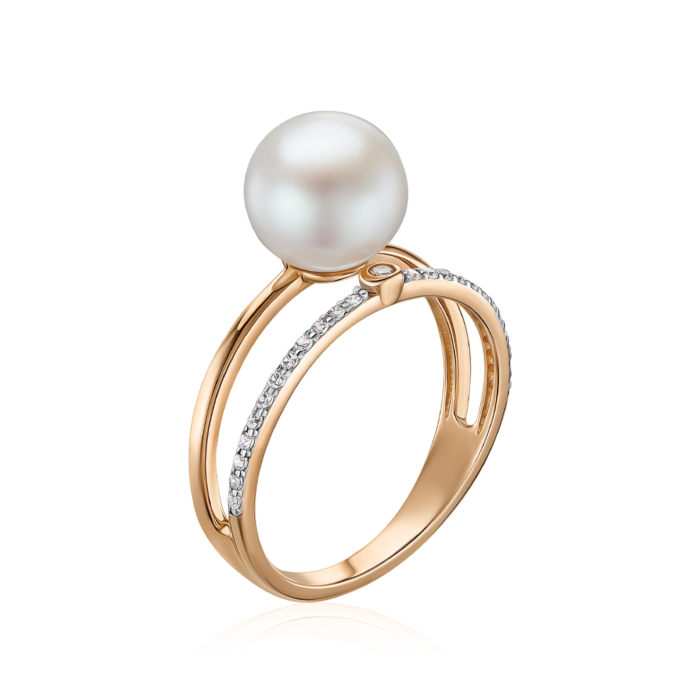 Золотое кольцо с жемчугом 18257/01/1/1805