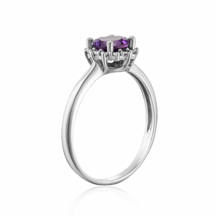 Серебряное кольцо с аметистом. Артикул 1825/1р-AMET