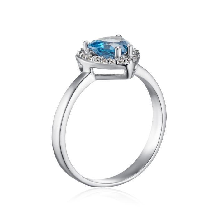 Срібна каблучка з кварцом London Blue. Артикул 1828/1р-QLB