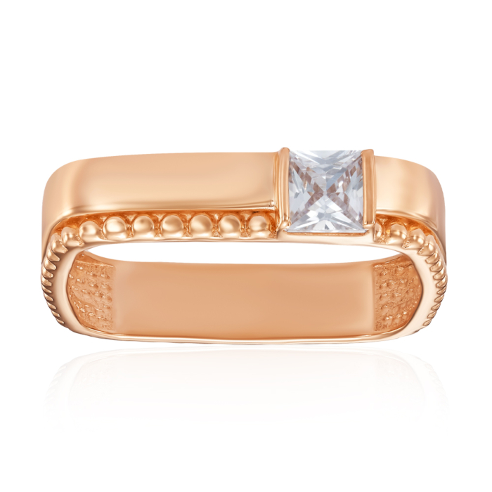 Золотое кольцо с фианитом. Артикул 18294/01/0/487