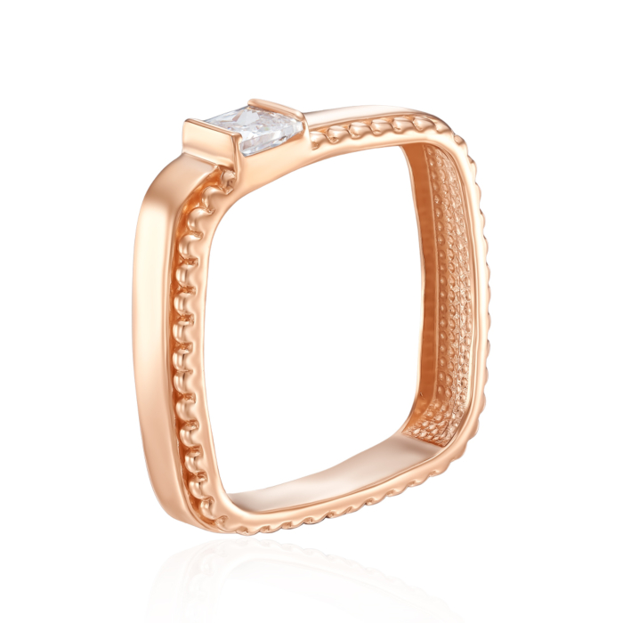 Золотое кольцо с фианитом. Артикул 18294/01/0/487
