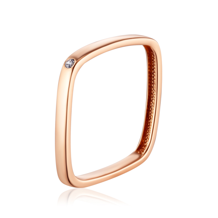 Золота каблучка з фіанітом. Артикул 18295/01/0/3
