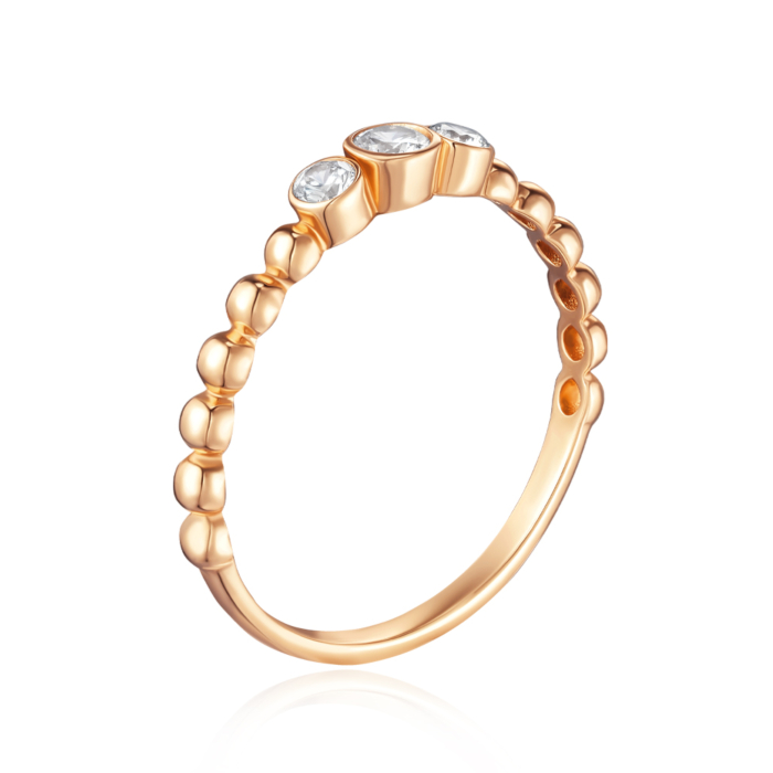 Золотое кольцо с фианитами. Артикул 18297/01/0/359