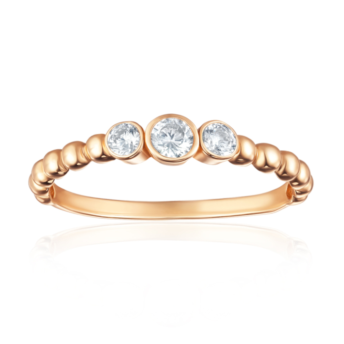 Золотое кольцо с фианитами. Артикул 18297/01/0/359