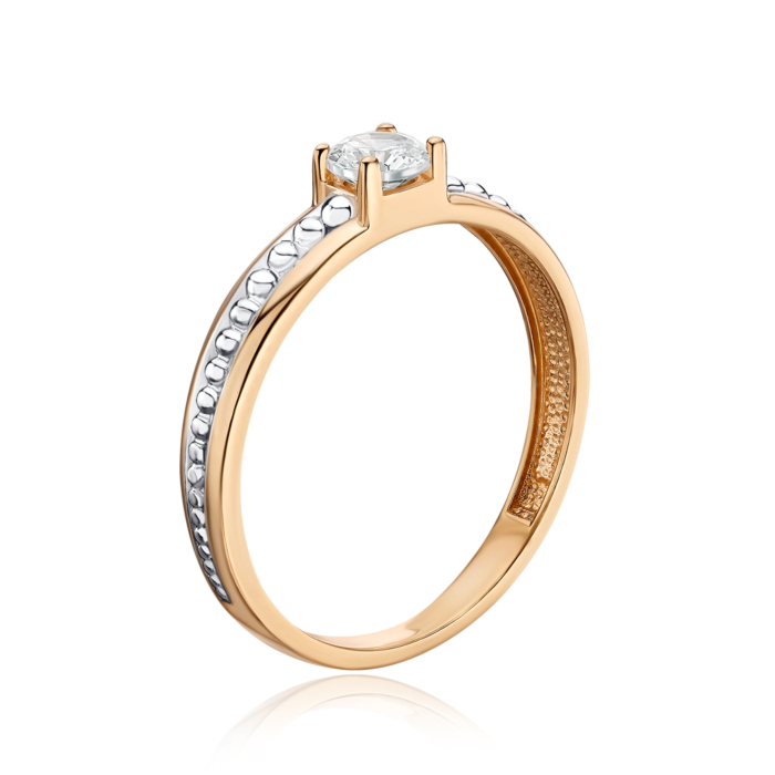 Золотое кольцо с фианитом. Артикул 18299/01/1/29