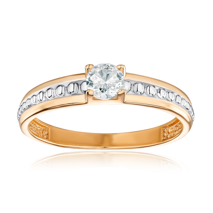 Золотое кольцо с фианитом. Артикул 18299/01/1/29