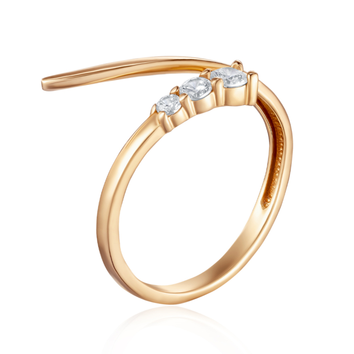 Золотое кольцо с фианитами. Артикул 18320/01/0/172