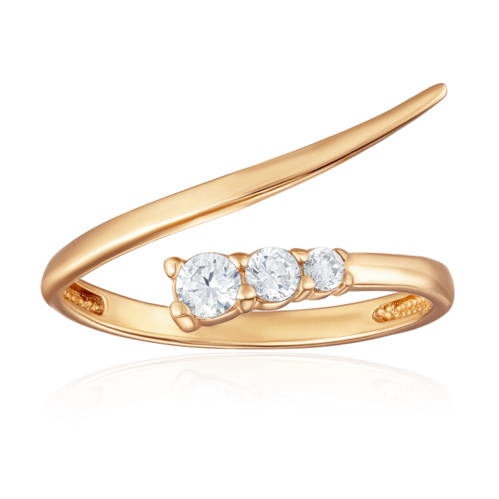 Золотое кольцо с фианитами. Артикул 18320/01/0/172