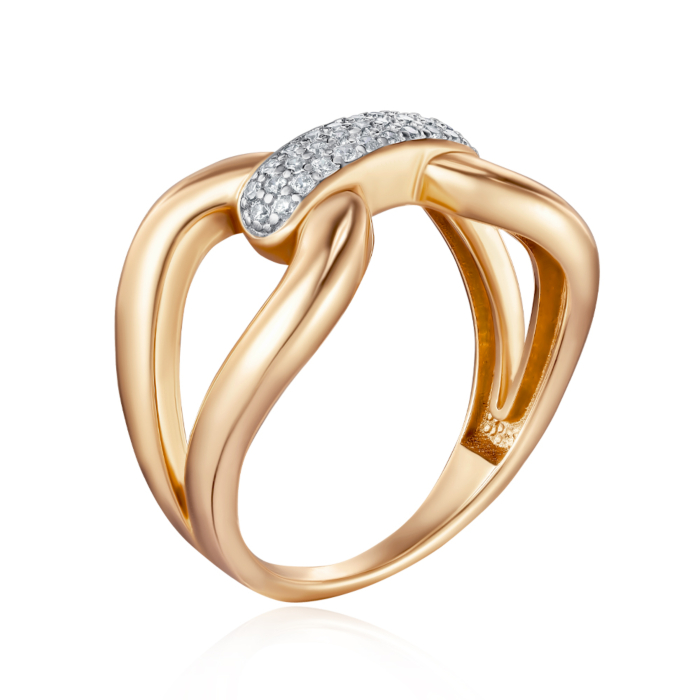 Золота каблучка з фіанітами. Артикул 18336/01/1/1