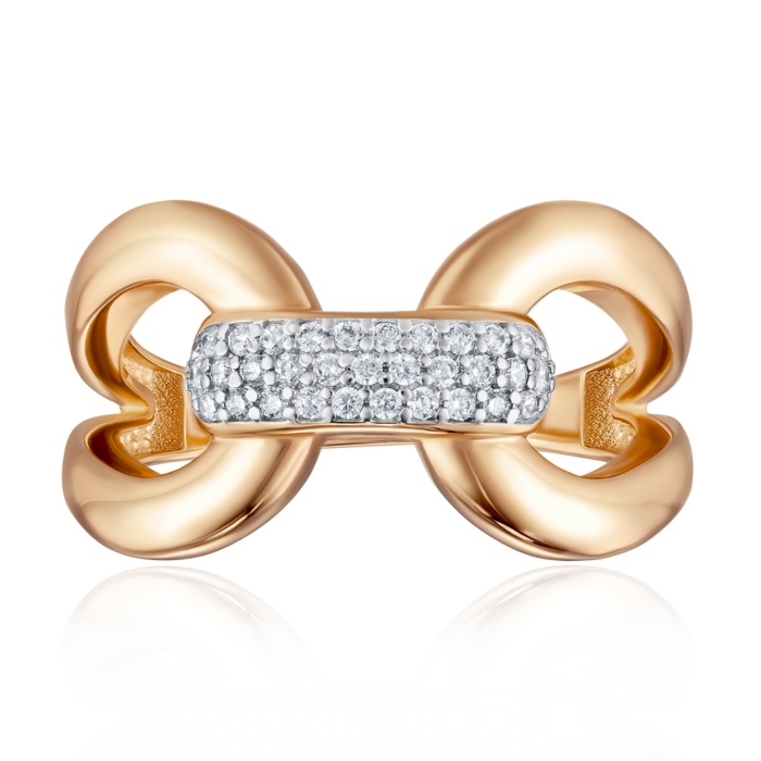 Золота каблучка з фіанітами. Артикул 18336/01/1/1