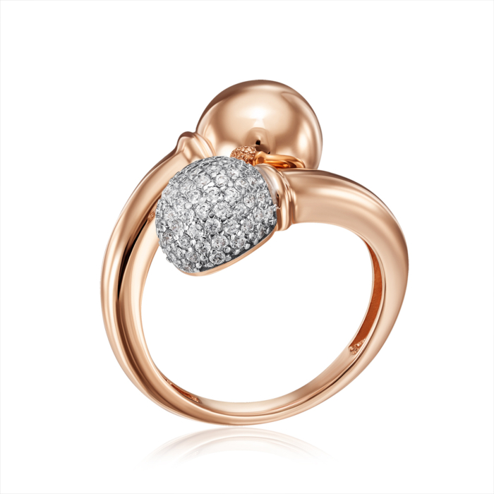 Золотое кольцо с фианитами. Артикул 18337/01/1/1