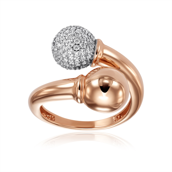 Золотое кольцо с фианитами. Артикул 18337/01/1/1