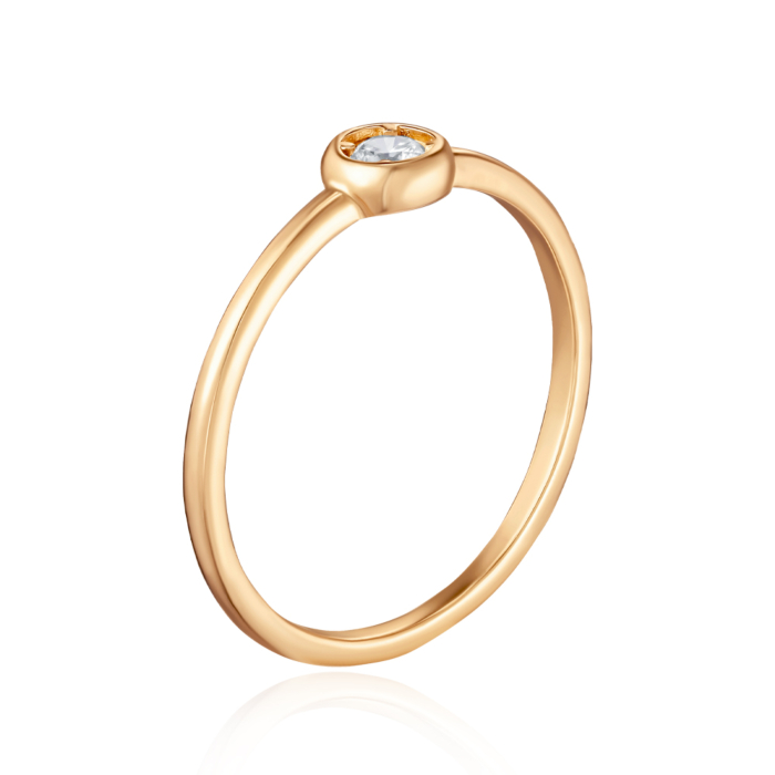 Золота каблучка з фіанітом. Артикул 18348/01/0/52