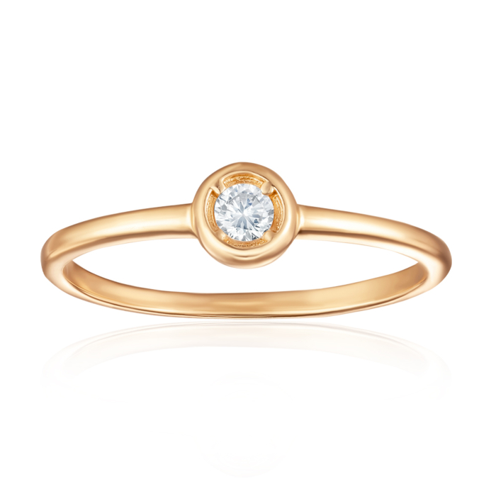Золота каблучка з фіанітом. Артикул 18348/01/0/52