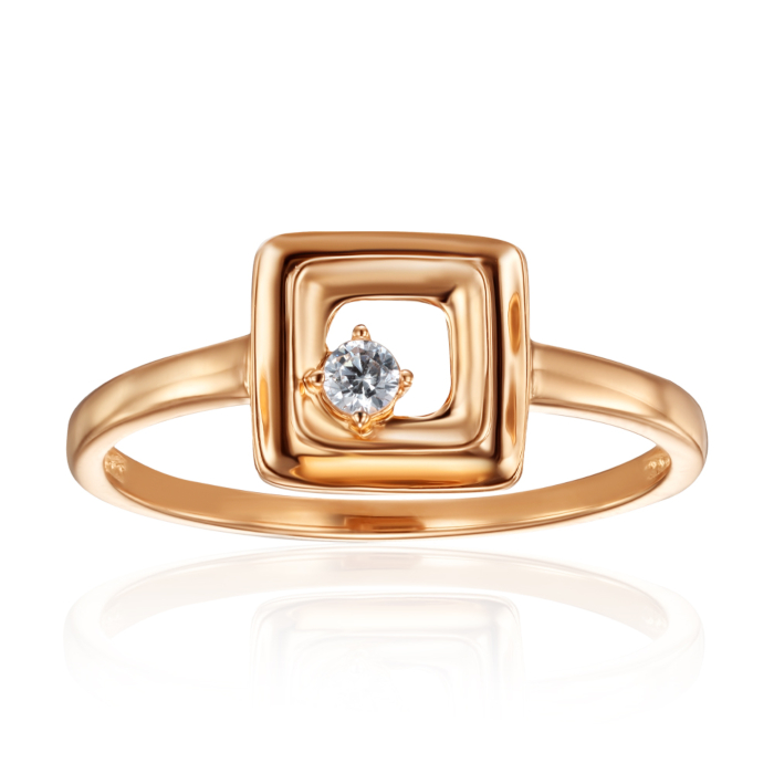 Золота каблучка з фіанітом. Артикул 18354/01/0/52