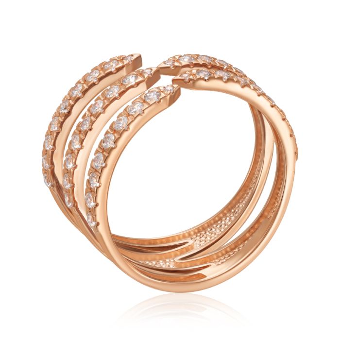 Золота каблучка з фіанітами. Артикул 18361/01/0/79