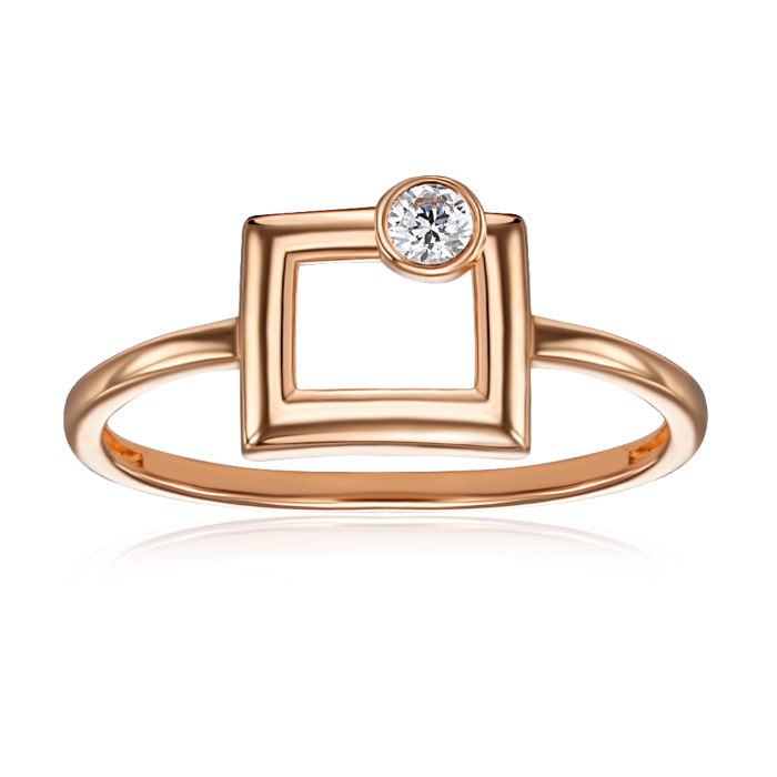 Золотое кольцо с фианитом. Артикул 18366/01/0/171