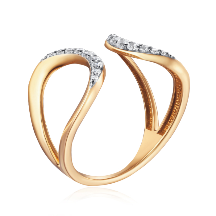 Золота каблучка з фіанітами. Артикул 18373/01/1/150