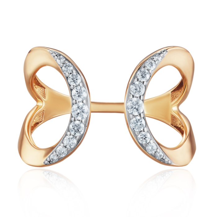 Золота каблучка з фіанітами. Артикул 18373/01/1/150