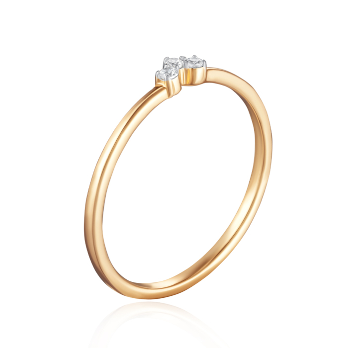 Золота каблучка з фіанітами. Артикул 18375/01/1/3