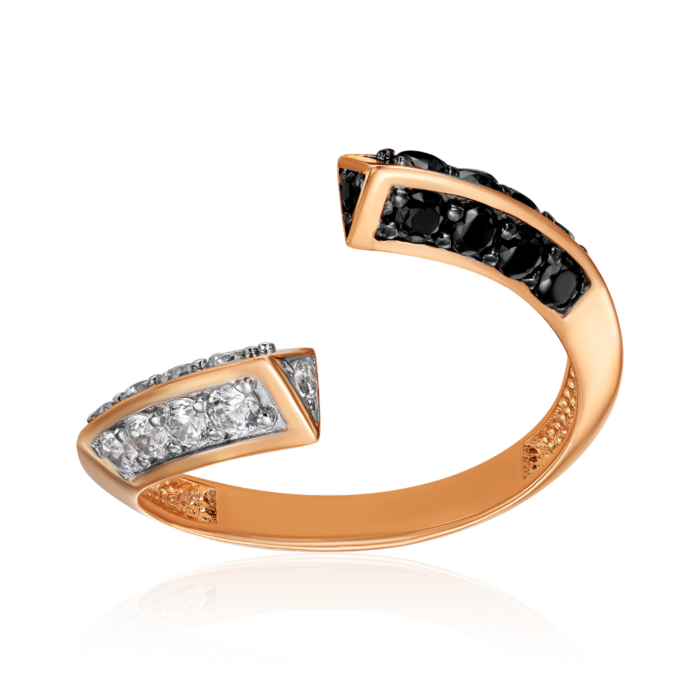 Золотое кольцо с фианитами. Артикул 18387/01/1/4632