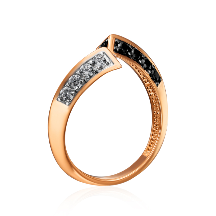 Золотое кольцо с фианитами. Артикул 18387/01/1/4632