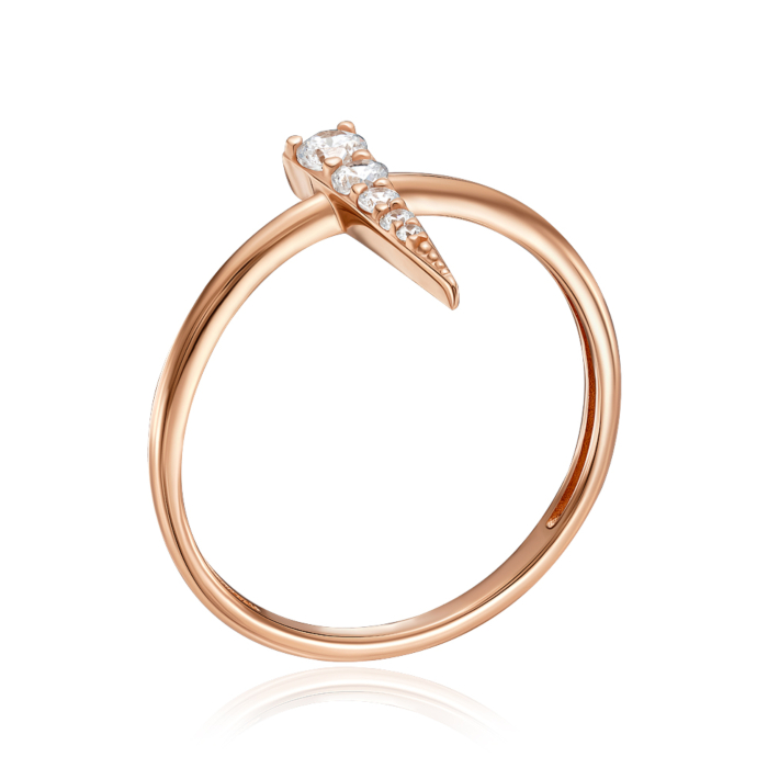 Золота каблучка з фіанітами. Артикул 18389/01/0/2744