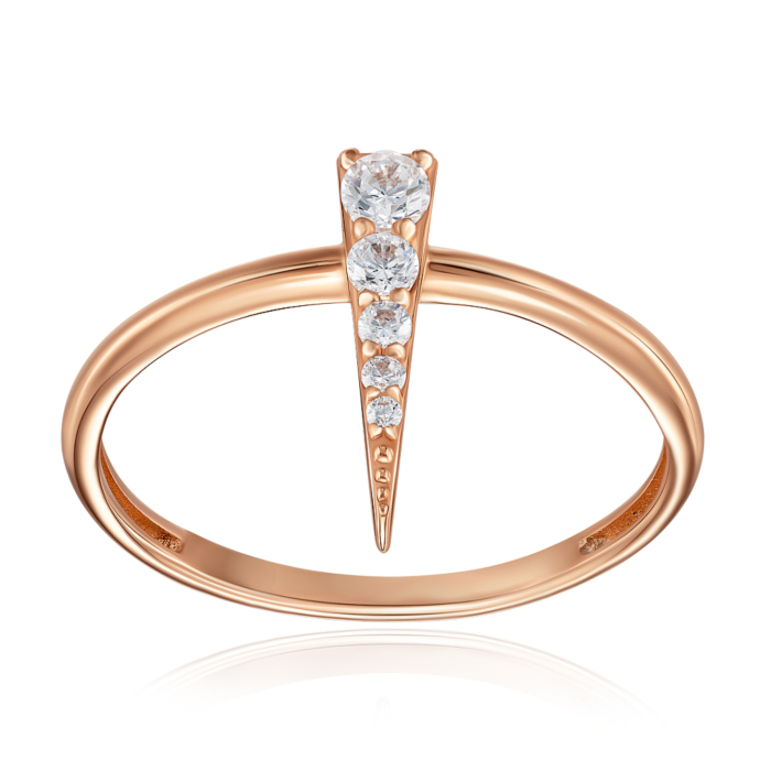 Золота каблучка з фіанітами. Артикул 18389/01/0/2744