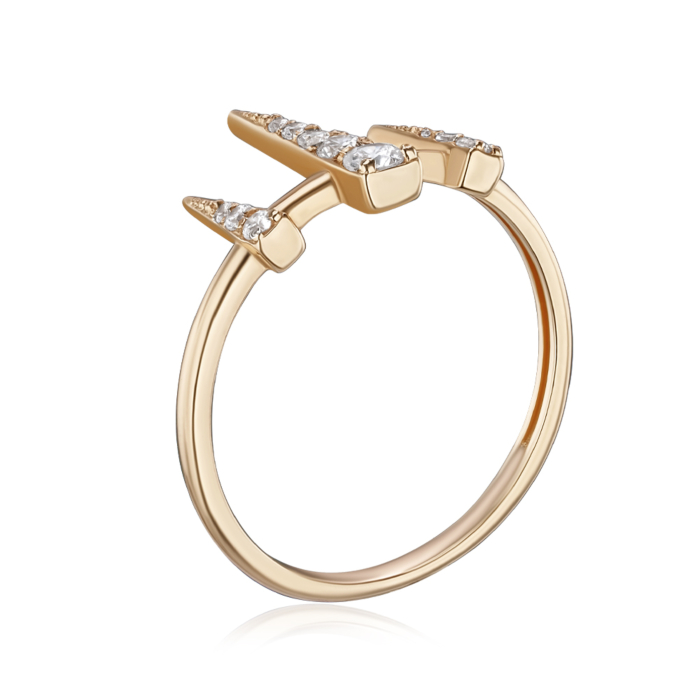 Золота каблучка з фіанітами 18390/01/0/2744