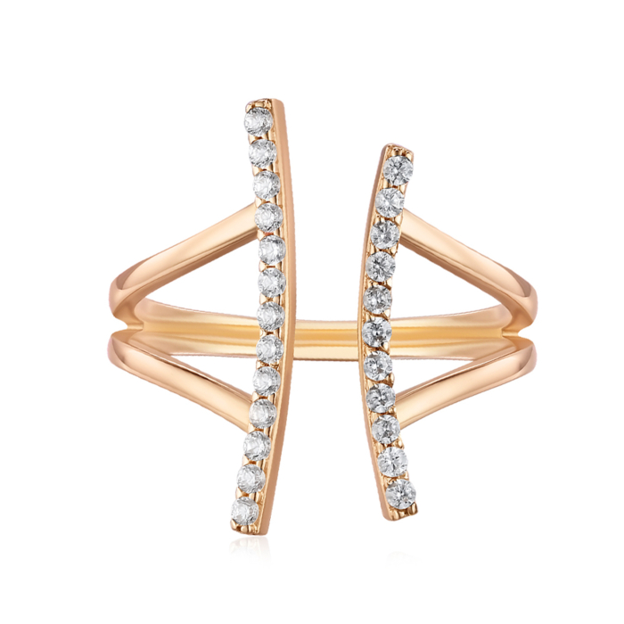 Золотое кольцо с фианитами 18396/01/0/13