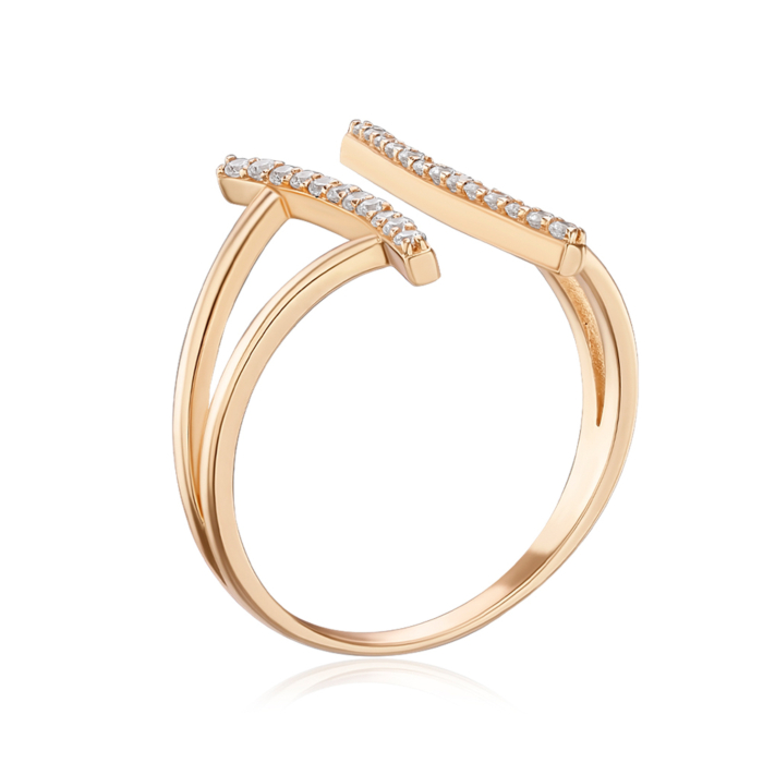 Золота каблучка з фіанітами 18396/01/0/13