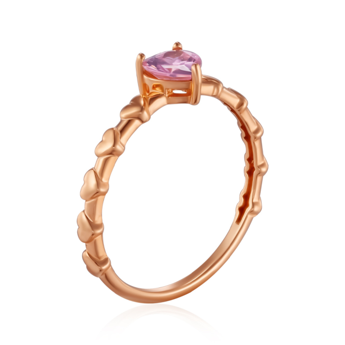 Золотое кольцо с фианитом. Артикул 18398/01/0/855